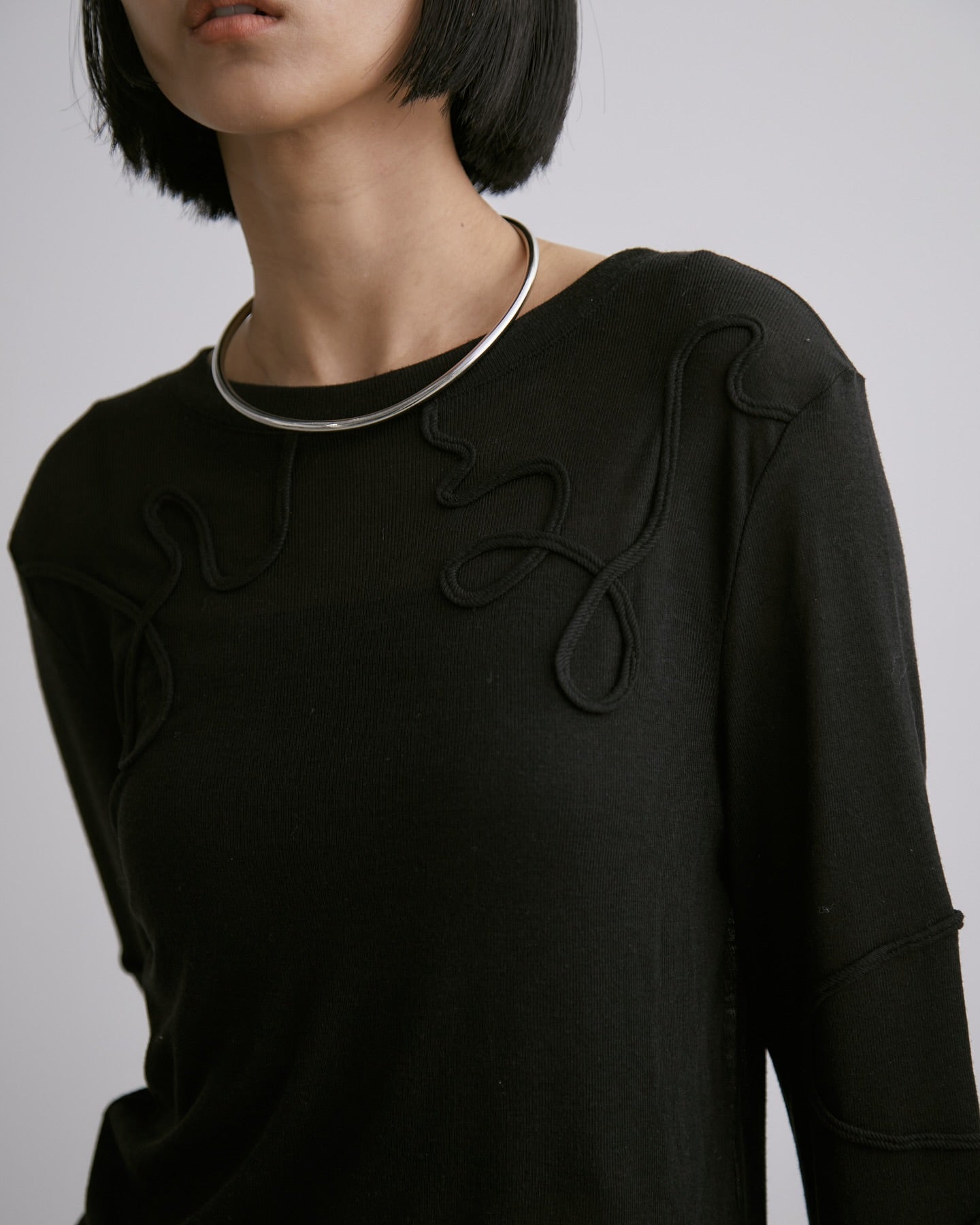 Cord Embroidery 透明上衣